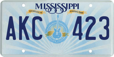 MS license plate AKC423