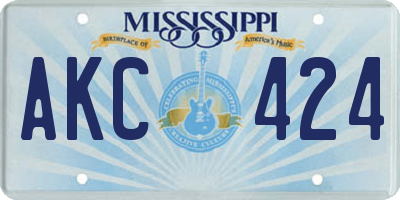 MS license plate AKC424