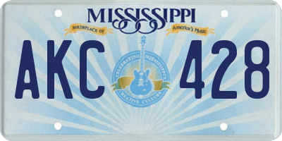 MS license plate AKC428