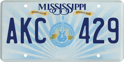 MS license plate AKC429