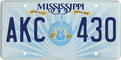 MS license plate AKC430