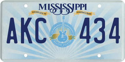MS license plate AKC434