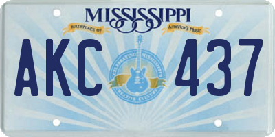 MS license plate AKC437