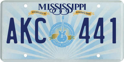 MS license plate AKC441