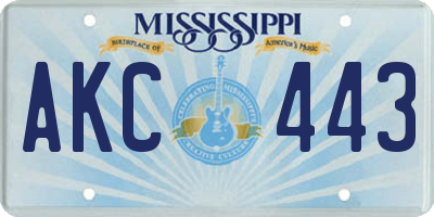 MS license plate AKC443