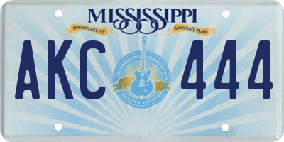 MS license plate AKC444