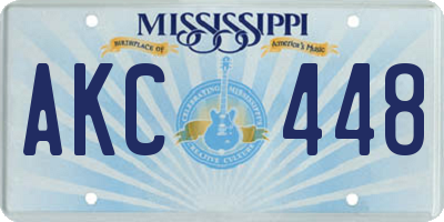 MS license plate AKC448
