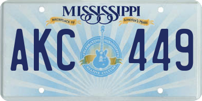 MS license plate AKC449