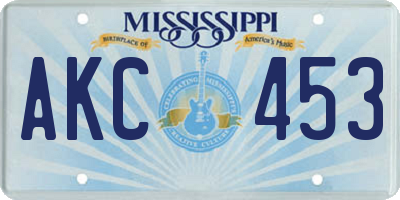 MS license plate AKC453