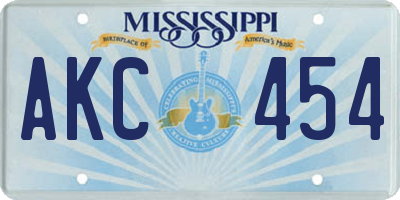 MS license plate AKC454