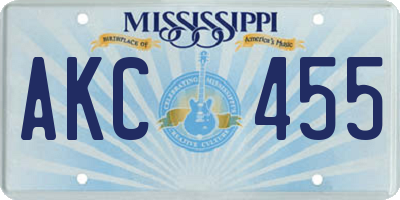 MS license plate AKC455