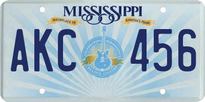 MS license plate AKC456