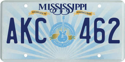 MS license plate AKC462