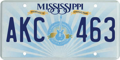 MS license plate AKC463