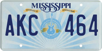 MS license plate AKC464
