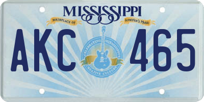 MS license plate AKC465