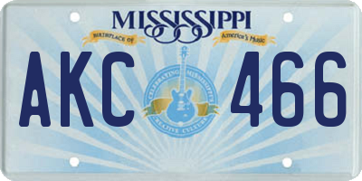 MS license plate AKC466