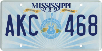 MS license plate AKC468