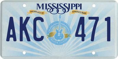 MS license plate AKC471
