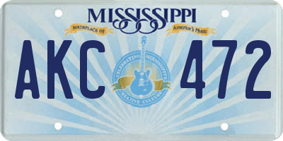 MS license plate AKC472