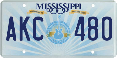 MS license plate AKC480