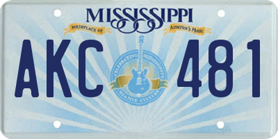MS license plate AKC481