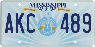 MS license plate AKC489