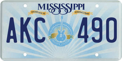 MS license plate AKC490