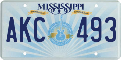 MS license plate AKC493