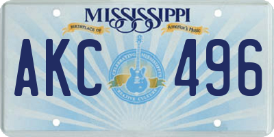 MS license plate AKC496
