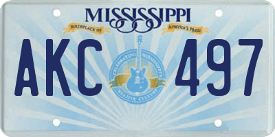 MS license plate AKC497