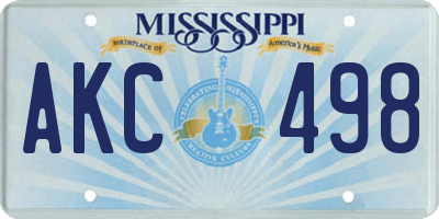MS license plate AKC498