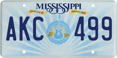 MS license plate AKC499