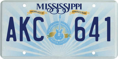 MS license plate AKC641