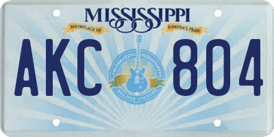 MS license plate AKC804
