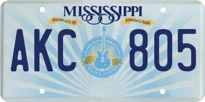MS license plate AKC805