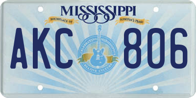 MS license plate AKC806