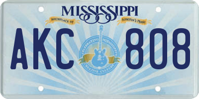 MS license plate AKC808