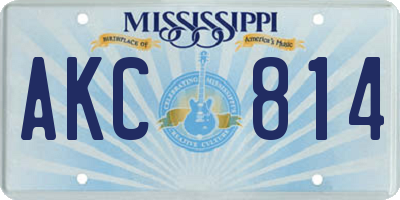 MS license plate AKC814
