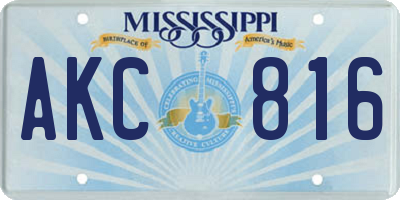MS license plate AKC816