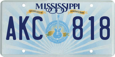 MS license plate AKC818