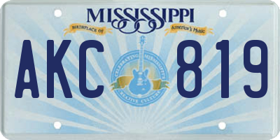 MS license plate AKC819