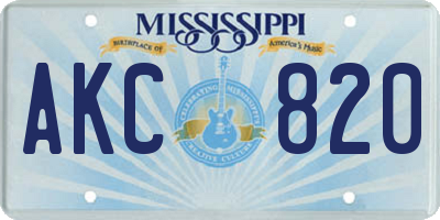 MS license plate AKC820