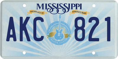 MS license plate AKC821