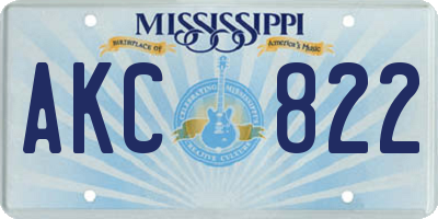 MS license plate AKC822
