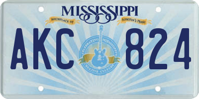 MS license plate AKC824