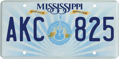 MS license plate AKC825
