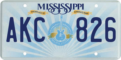 MS license plate AKC826