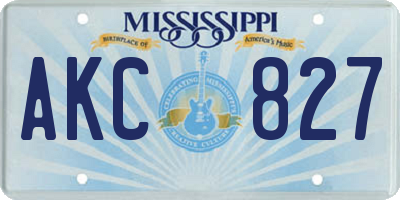 MS license plate AKC827