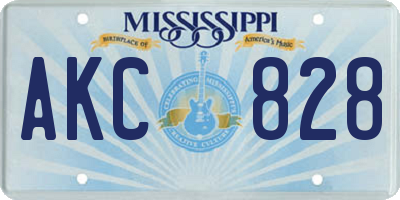 MS license plate AKC828